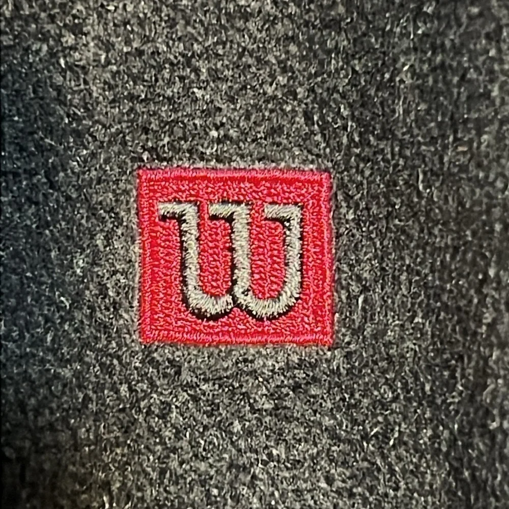 Wilson Mens Vintage Black Red Fleeced Pullover Athletic Winter Size XXL